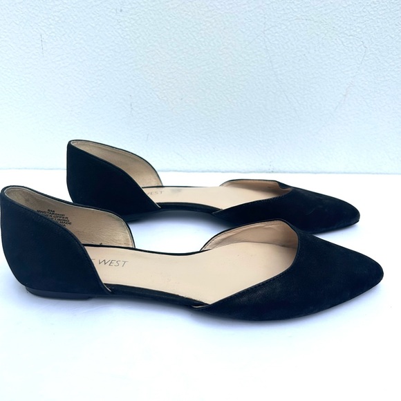 Nine West flats black leather pointed toe shoe sz 6 starship classic fall office - Picture 2 of 10